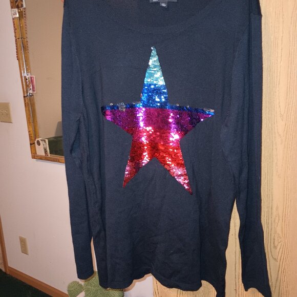 NEW International Concepts Sequin Star Sweater XXL - Picture 4 of 8